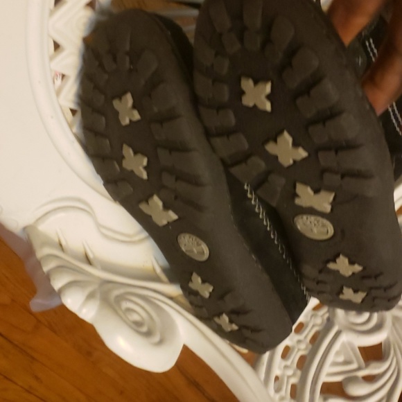 Timberland Girl Black Suede Fleece Lined Size 3 - Picture 4 of 8